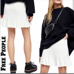 Free People Cream High Waisted Skirt Size Large
